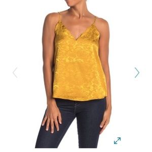 Silky Golden Yellow Brocade Tank